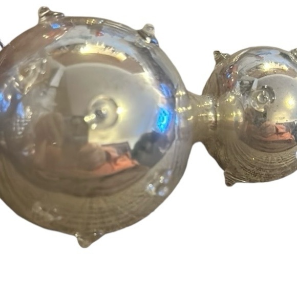 Blown Glass Bumpy Christmas Ornament Silver - Picture 2 of 3